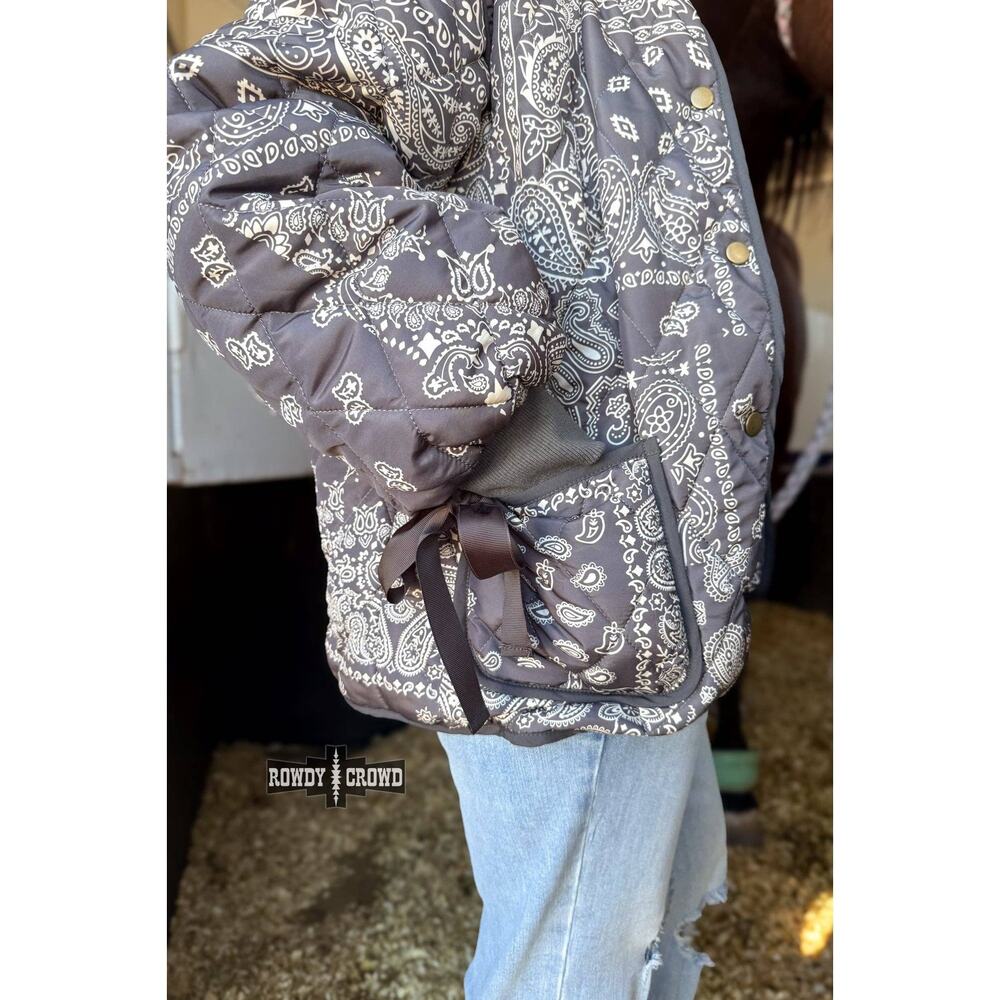 Paisley Anne Quilted Western Snap Puffer Jacket - Picture 3 of 6